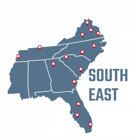 Southeast Cross Dock America Regional Map